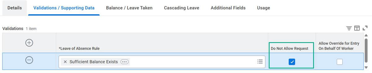 A screenshot of the Do Not Allow Request checkbox described in the preceding text.