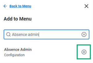 A screenshot of the Absence Admin app from the Global Navigation menu.