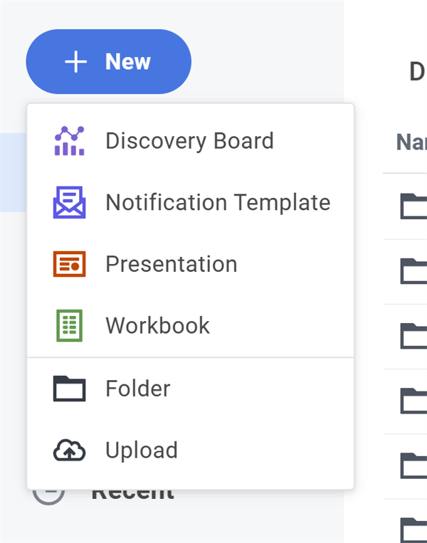 Add New button options.