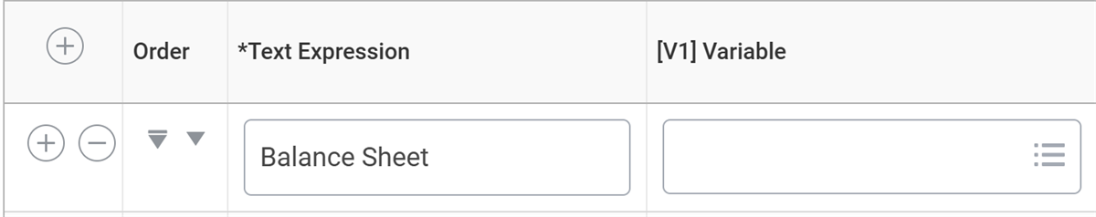 Screenshot showing a header text only text expression.