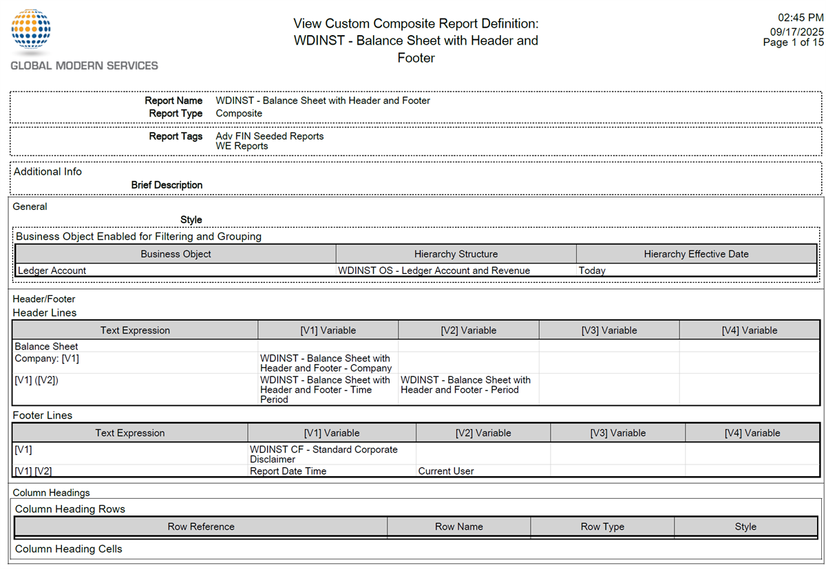 Screenshot of a print PDF view of a report.