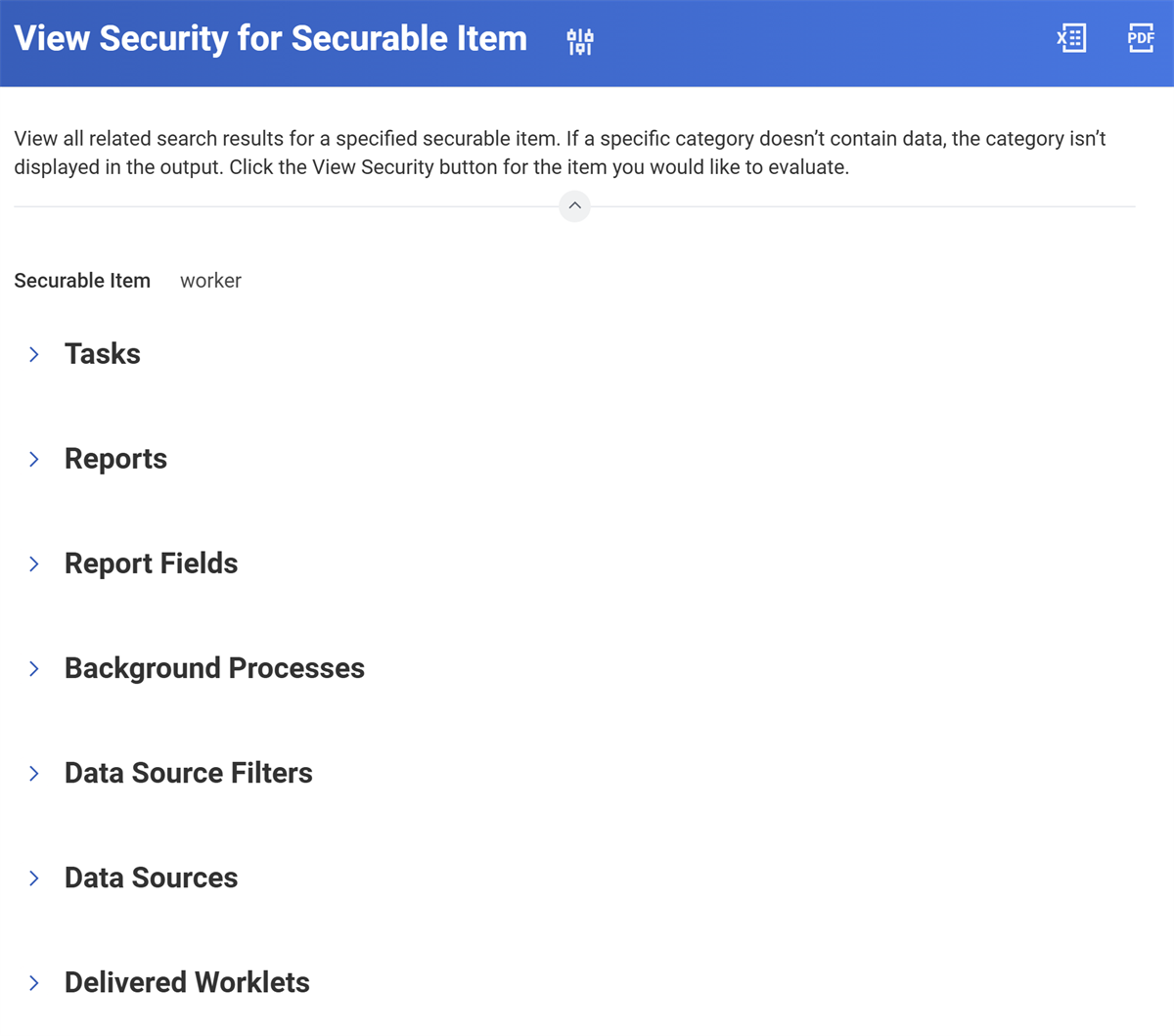 Screenshot of the View Security for Securable Item task with the Data Source Filters and Data Source sections highlighted