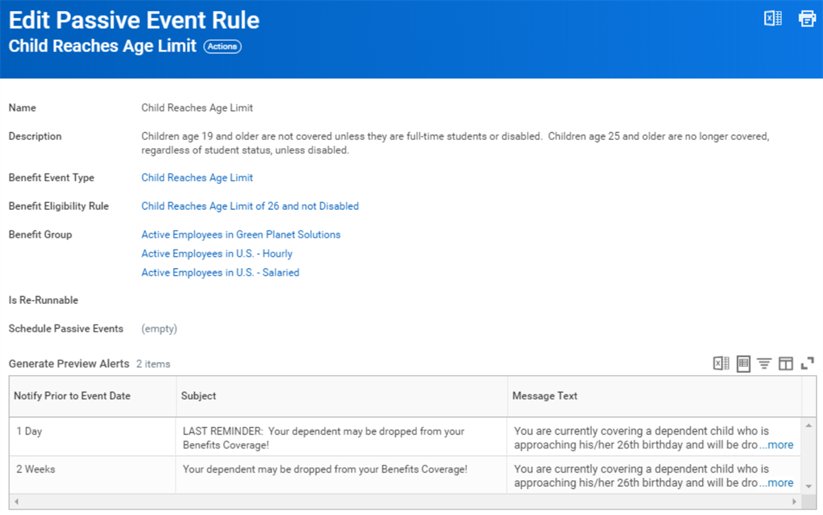 A screenshot of the Edit Passive Event Rule task, as described in the preceding text.