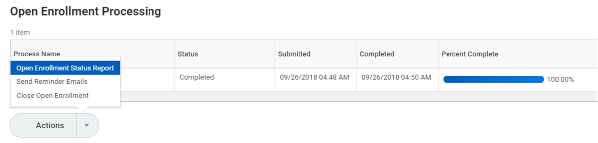A screenshot of the OPen Enrollment Details View, as described in the preceding text.