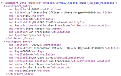 Sample of a simple XML without Workday identifiers.