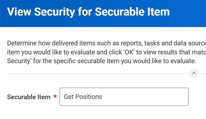The View Security for Security Item report as described in the preceding text.