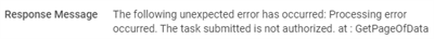 An integration event's response message as described in the preceding text.