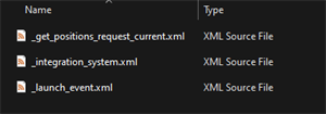 A list of .xml files in the MessagesAudit .zip package.