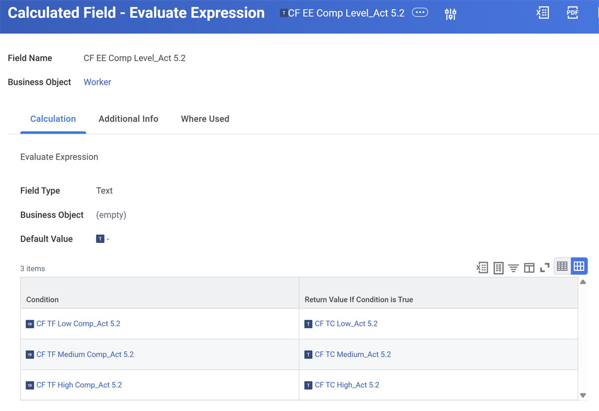 Evaluate Expression condition evaluation process. Note that if no conditions return true, the default value will return on the report's output.