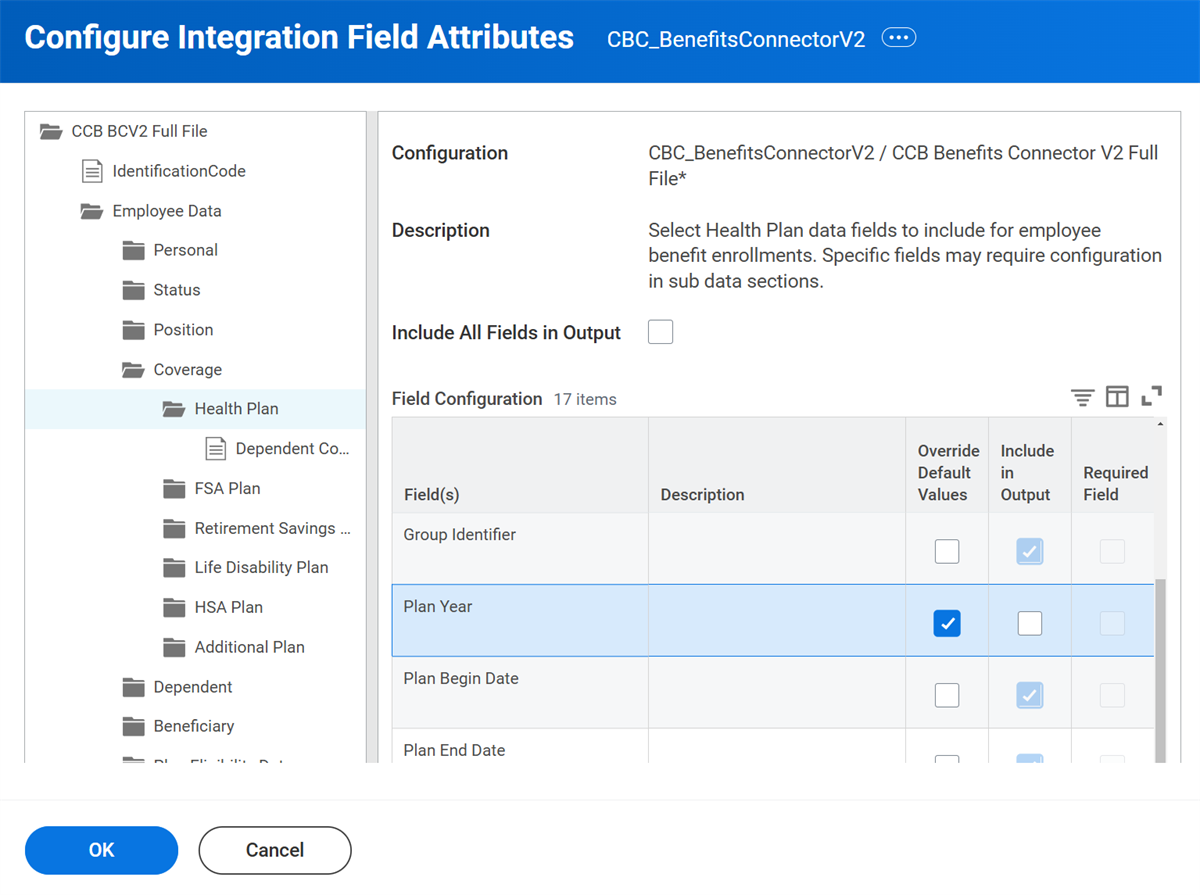 Screenshot of the Configure Integration Field Attributes task.