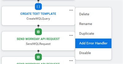 Adding a step-level error handler via related actions on the step.