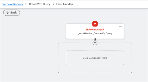 Looking inside a step error handler where you can add steps to handle the error situation.