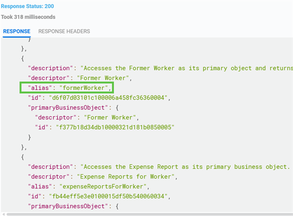 The response of the API call from the prior test. Aliases with "worker" in them.