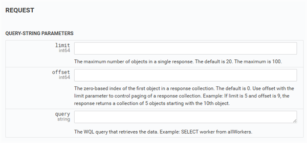 From the REST API Explorer. Focusing on the limit and offset query parameter rules.