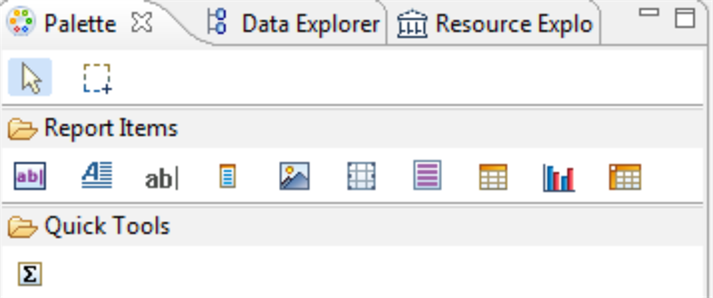 Screenshot of the Palette view and its options.