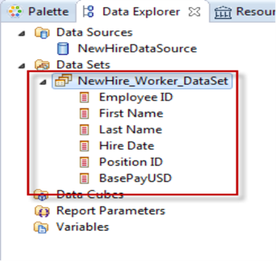 Screenshot of the New Hire Worker Dataset and its included fields.