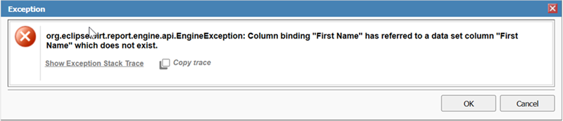 Screenshot of error messages, as described in the preceding text.