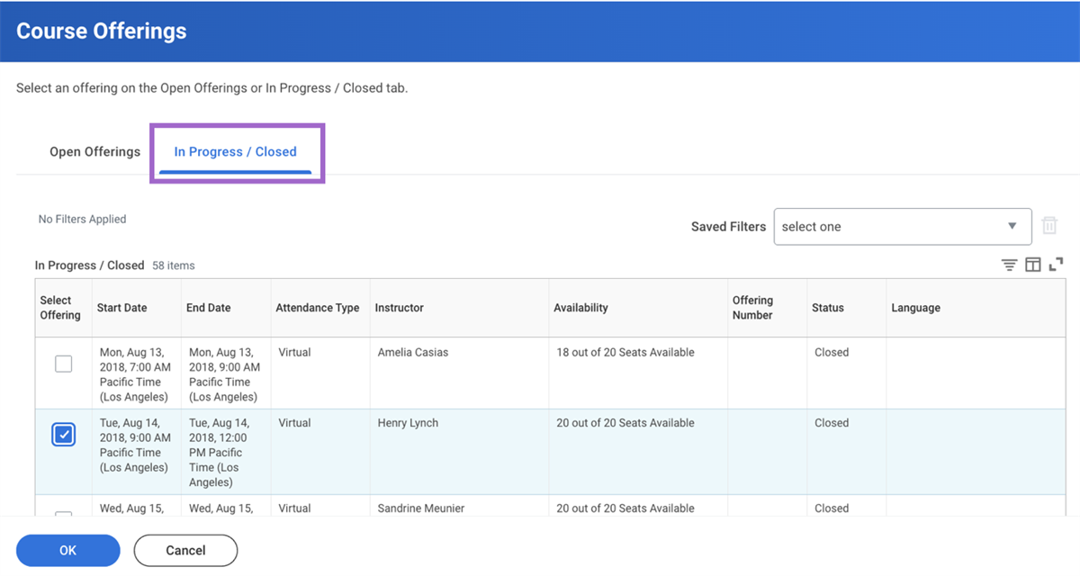 Screenshot highlighting the Waitlists Requiring Actions grid on the Manage Waitlists report.