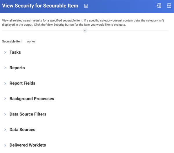 Screenshot of the View Security for Securable Item task with the Data Source Filters and Data Source sections highlighted