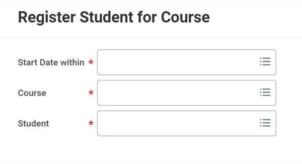 Image of the Register Students for Course administrative task.