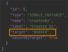 The target attribute referencing the Worker business object.