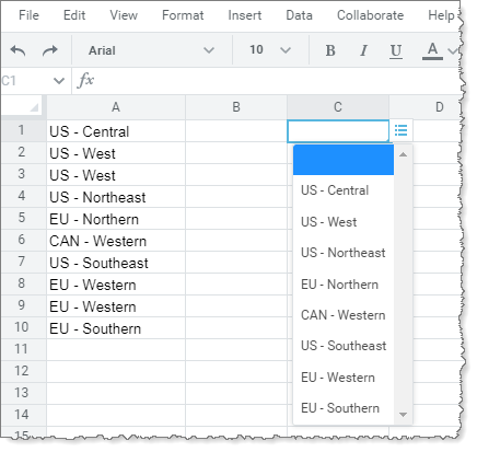 Data Validation List